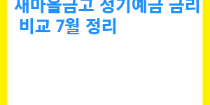 새마을금고 정기예금